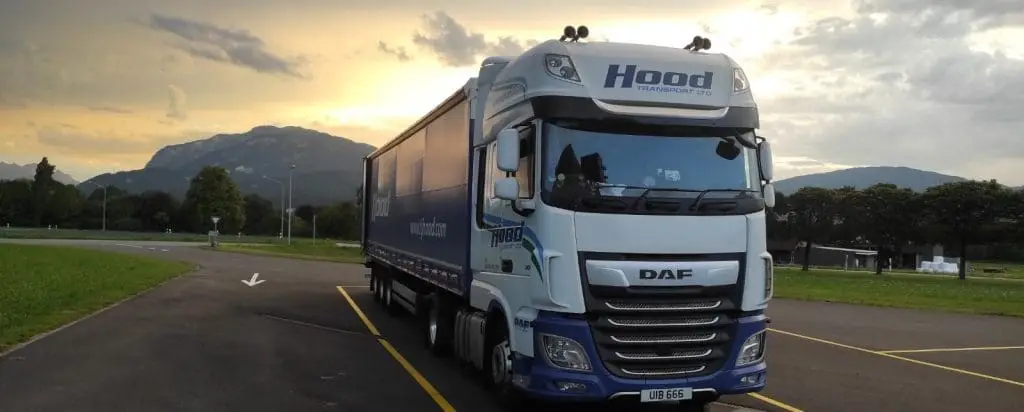 A lorry and trailer - part of the TJ Hood Transport fleet
